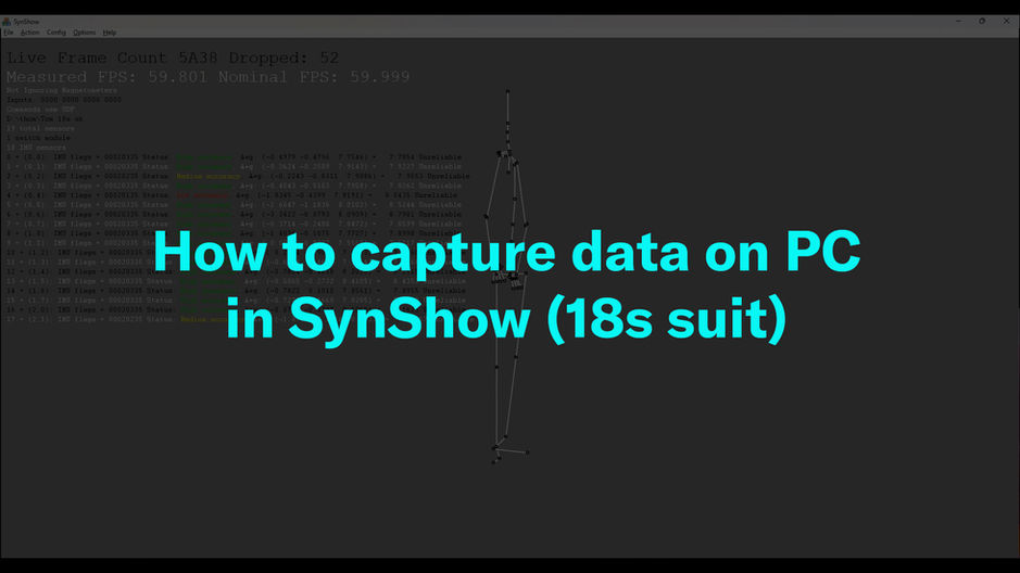 How to capture data on PC - in SynShow (18s suit)